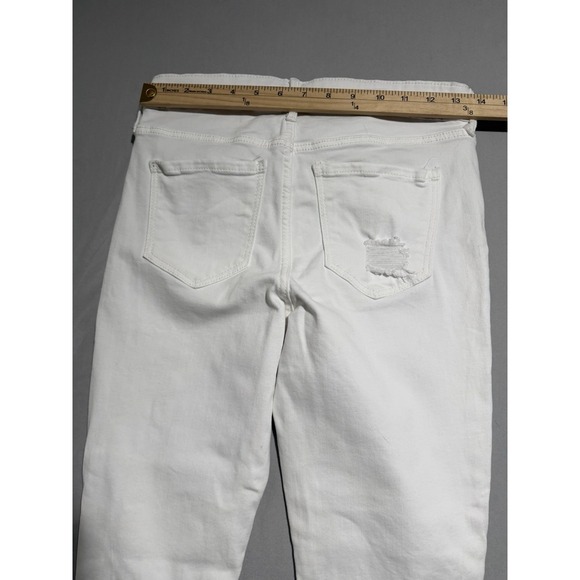 old navy rockstar mid-rise distressed white jeans pants, women's 2 - Picture 6 of 7